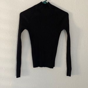 Black Zara Stretch Turtleneck Top Size Large